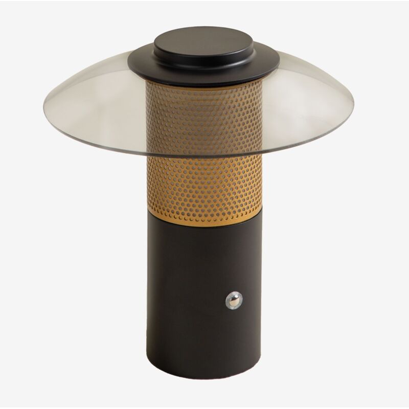 Sklum - Lampe de table led sans fil en verre et acier Lispect Noir de Carbone