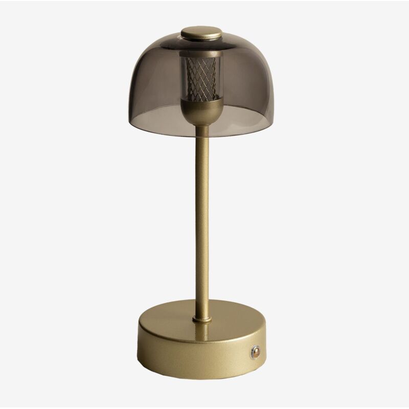Sklum - Lampe de table led sans fil en fer et verre Eunice Gold Doré