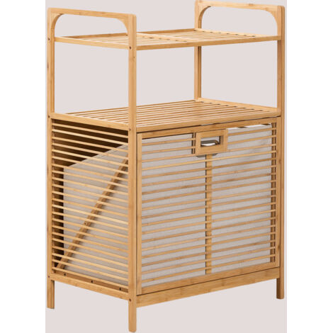 SKLUM Lauren Bambus-Wäschekorb mit Ablage  &x2194&xFE0E 65 cm                                 