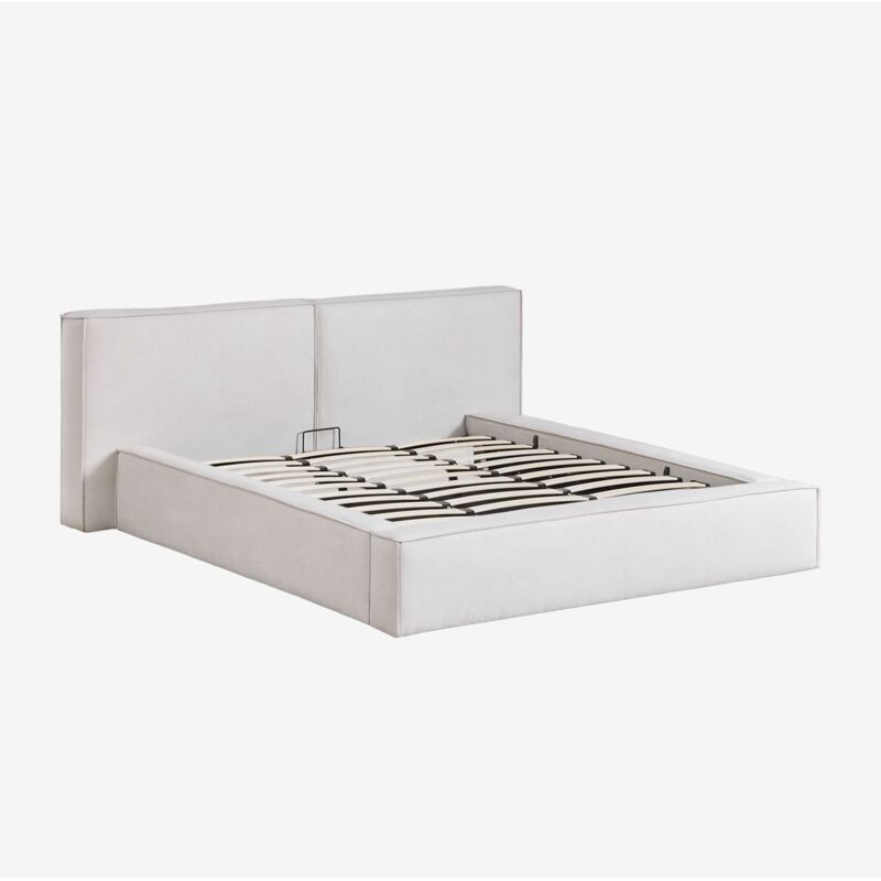 Lit avec sommier coffre tapissé Lunari Sklum
