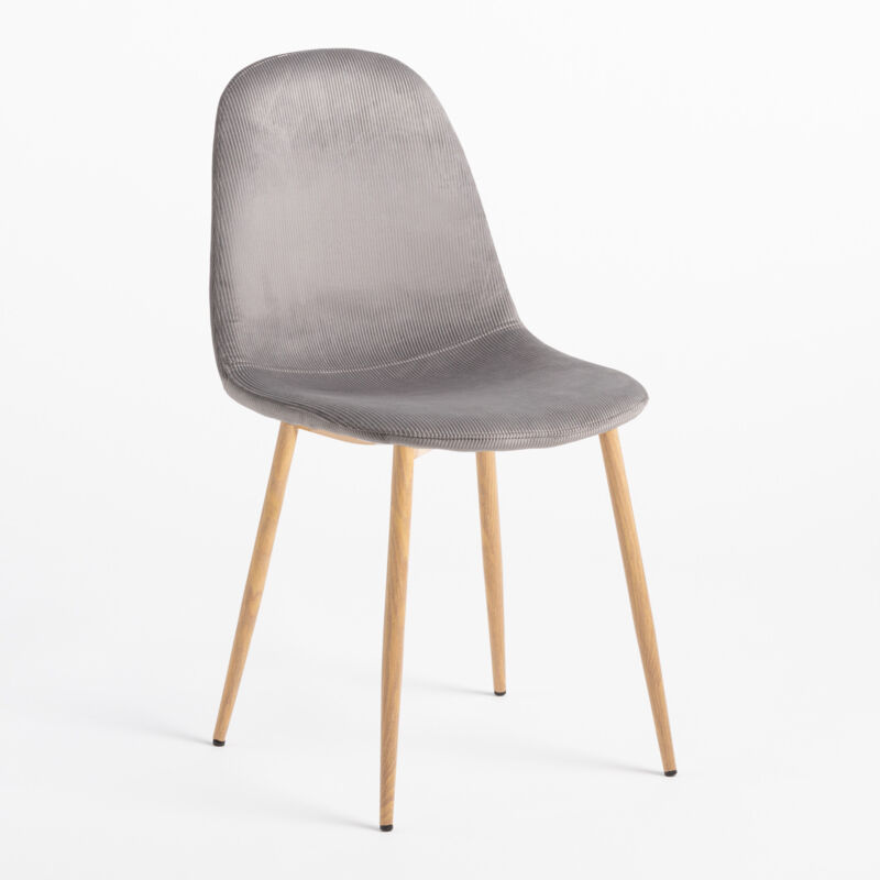 Chaise De Salle à Manger En Velours SKLUM Glamm - Noir Et Blush (rose), Design Moderne, Pieds En Acier - Dimensions 86x44x54 Cm