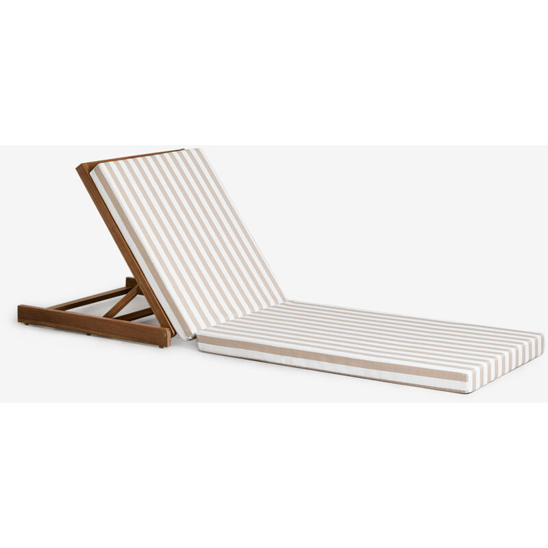 Sklum - Lot de 2 chaises longues inclinables en bois d'acacia Idaira Blanc Gardenia - Beige Amande Sklum - Lot de 2 chaises longues inclinables en bois d'acacia Idaira Blanc Gardenia - Beige Amande