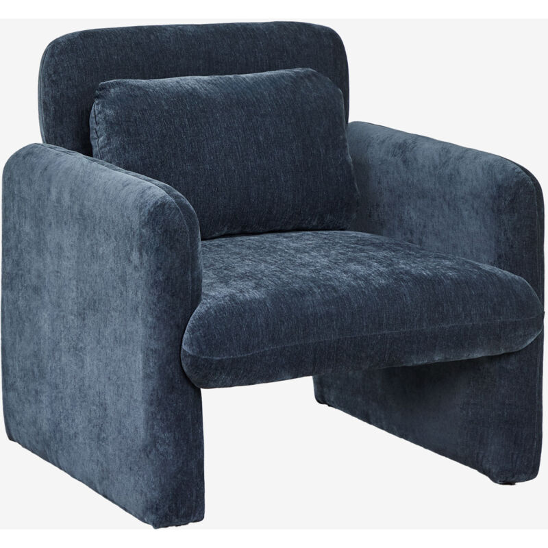 Sklum - Pack de 2 fauteuils chenille Jeison Bleu Jean Indigo