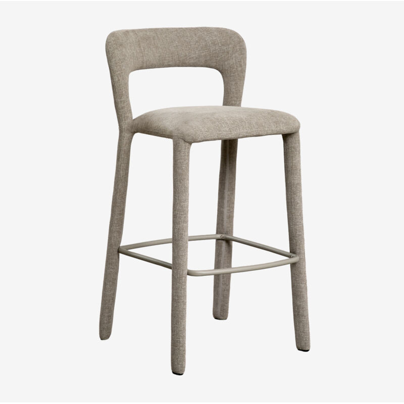 Lot de 2 tabourets hauts avec dossier rembourré Brusel SKLUM ↑75 cm