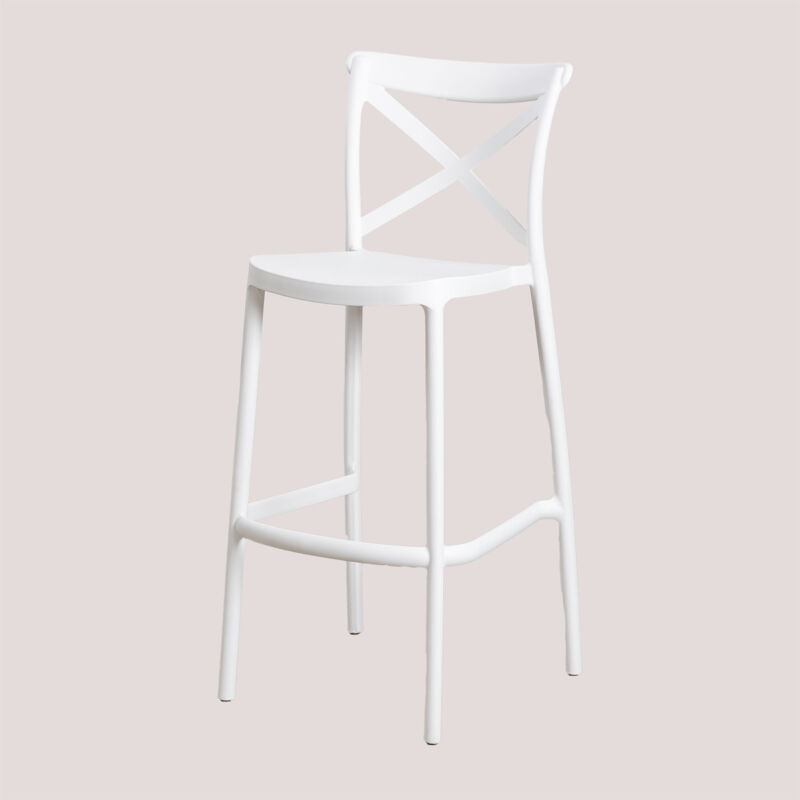 Sklum - Pack de 2 Tabourets Hauts Otax Blanc ↑75 cm