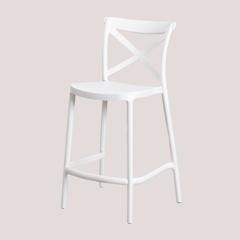 Sklum - Pack de 2 Tabourets Hauts Otax Blanc ↑65 cm