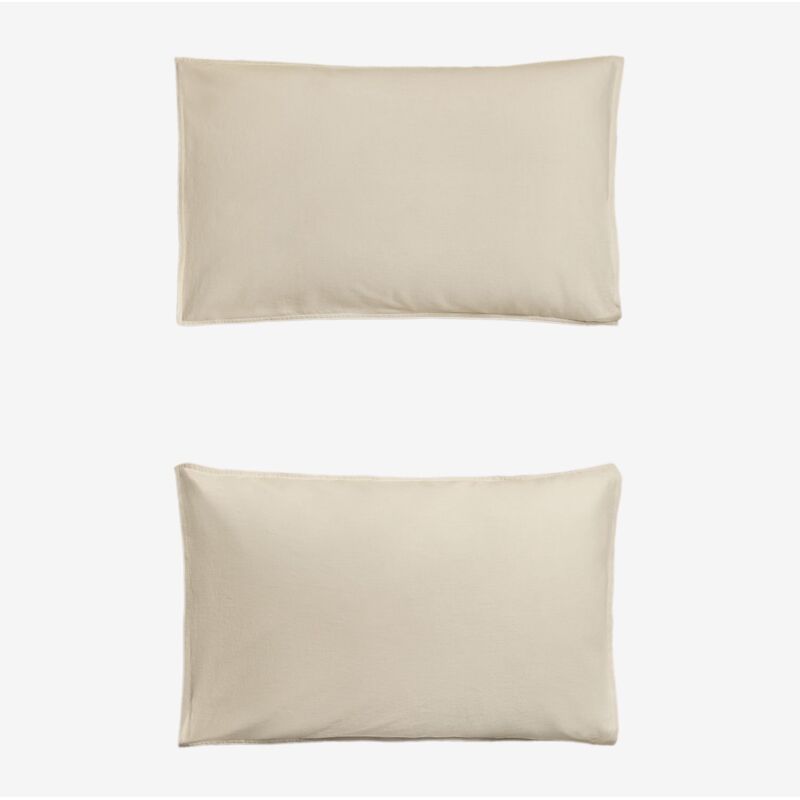 Sklum - Lot de 2 taies d'oreiller en lin Sorana 160g/m² Beige Semoline Sklum - Lot de 2 taies d'oreiller en lin Sorana 160g/m² Beige Semoline