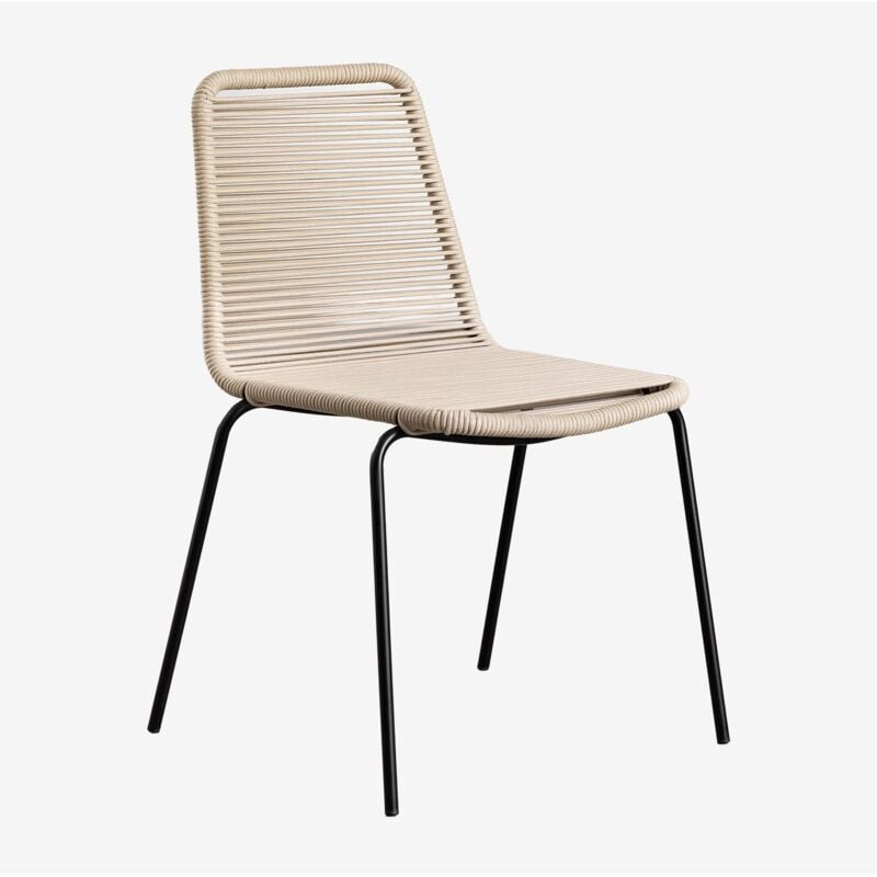 Sklum - Lot de 4 chaises de salle à manger empilables Mileyd naturel
