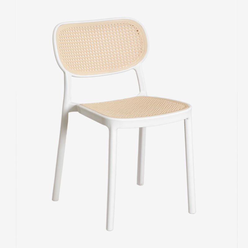 Lot de 4 chaises de salle à manger empilables Omara Sklum Blanc Gardenia