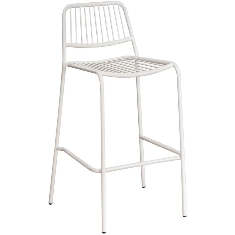 Lot de 4 tabourets de jardin hauts empilables Elton SKLUM Blanc Gardenia ↑75 cm