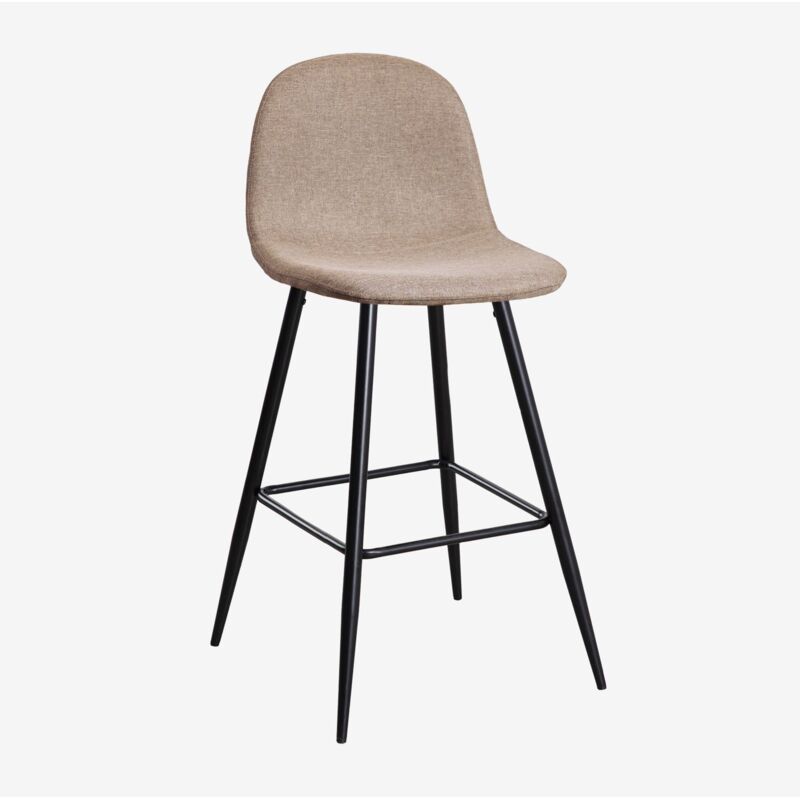 Sklum - Pack de 4 tabourets hauts Glamm ↑75 cm Gris Taupe Noir