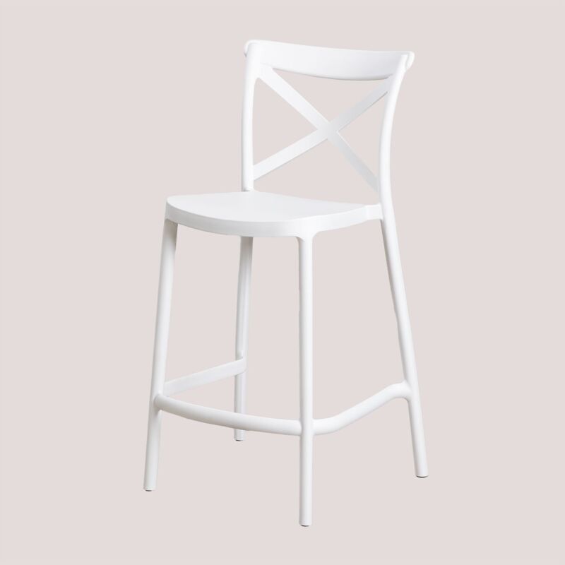 Sklum - Lot de 4 tabourets hauts Otax Blanc ↑65 cm