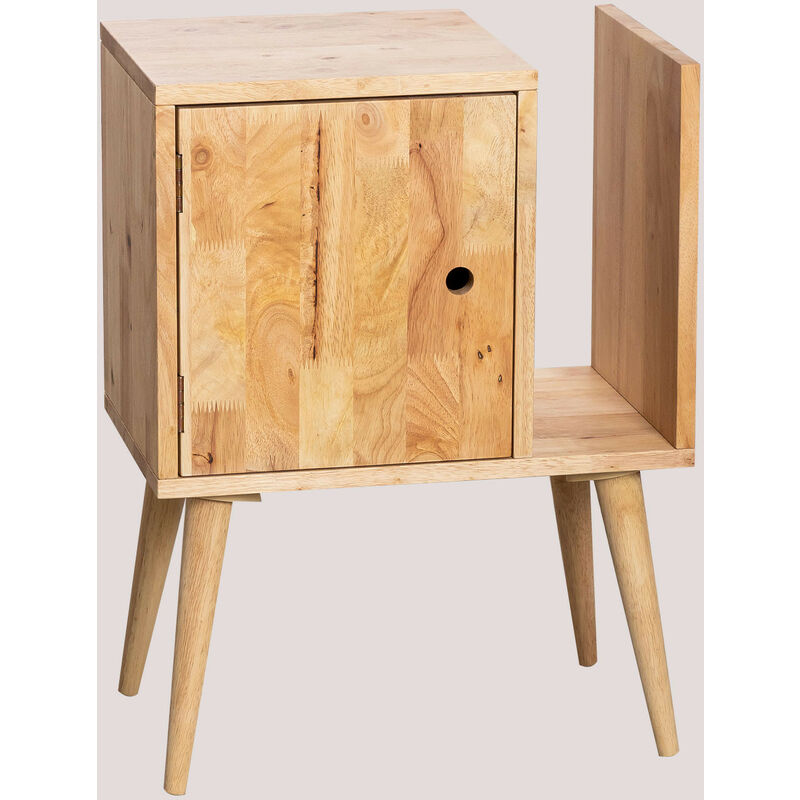 

Mesa Auxiliar con Revistero Arlan Madera Natural Madera - Sklum