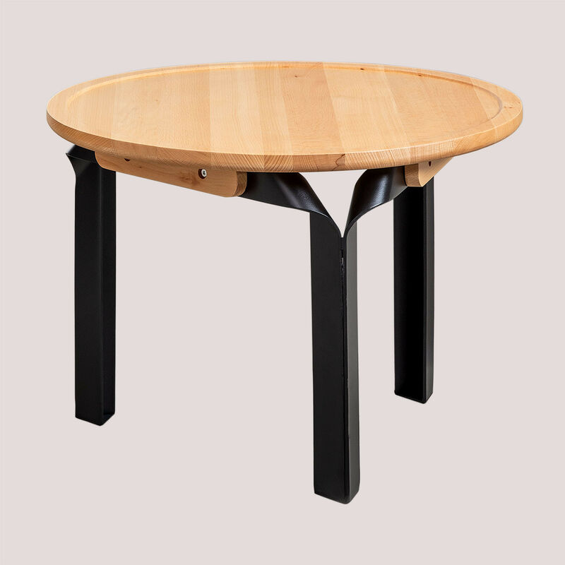 

Mesa Auxiliar en Madera de Fresno y Acero Ø68 cm Almuh Negro Madera - Sklum