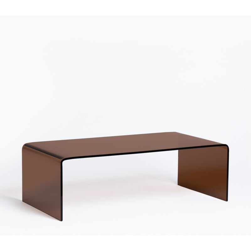 

Mesa de Centro en Cristal Transparente (110x55 cm) Crhis Marrón Ahumado - Sklum