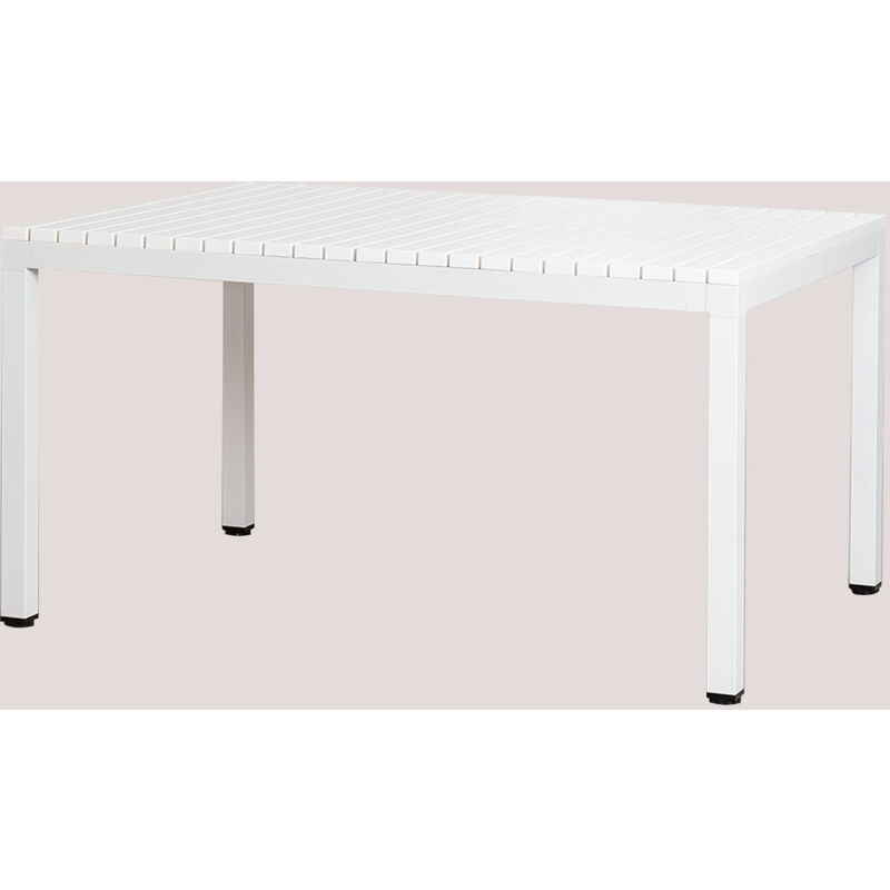 

Mesa de Jardín Rectangular en Aluminio (140x100 cm) Marti Blanco - Sklum