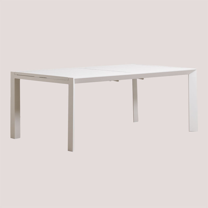 

Sklum - Mesa Extensible de Jardín Rectangular en Aluminio (180-240x100 cm) Starmi Blanco