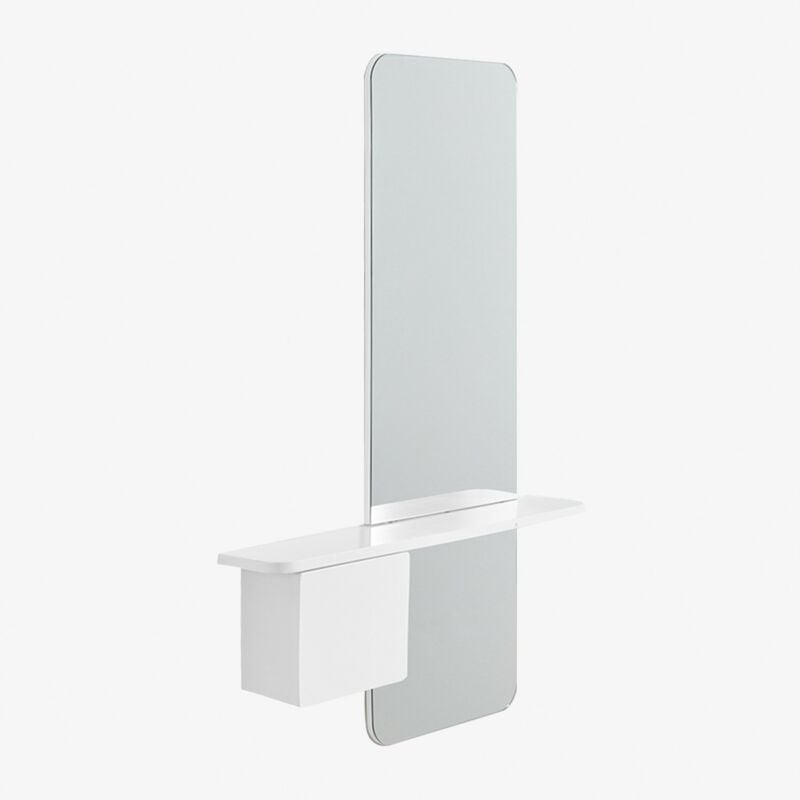 Sklum - Console d'entrée 80x120 cm en mdf avec miroir Varna Blanc