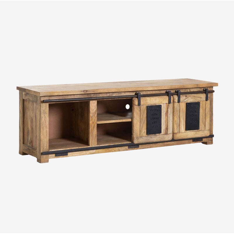 Meuble tv 160x40 cm en bois de manguier Uain Sklum