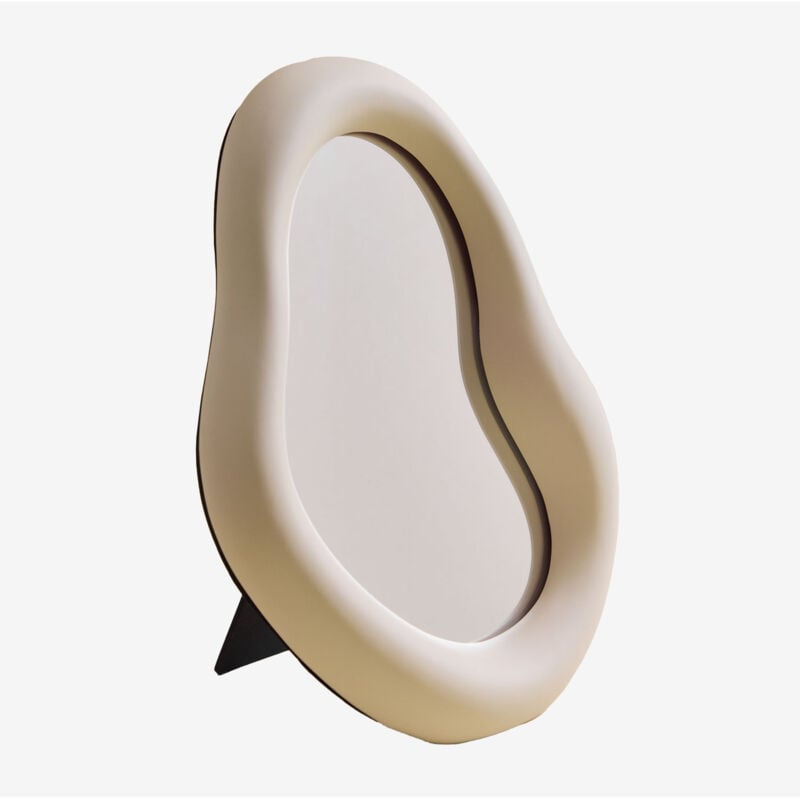 Sklum - Miroir de table 20x30 cm en céramique Estony Beige Crème