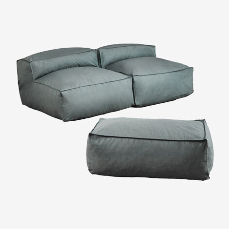 SKLUM Modulares 2-teiliges Sofa und Gartenhocker Dojans Grün Éter                                  