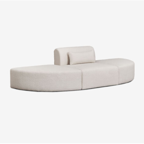SKLUM Modulares Sofa mit 1 Teil und 2 dreieckigen Hockern in Schaffell Borjan