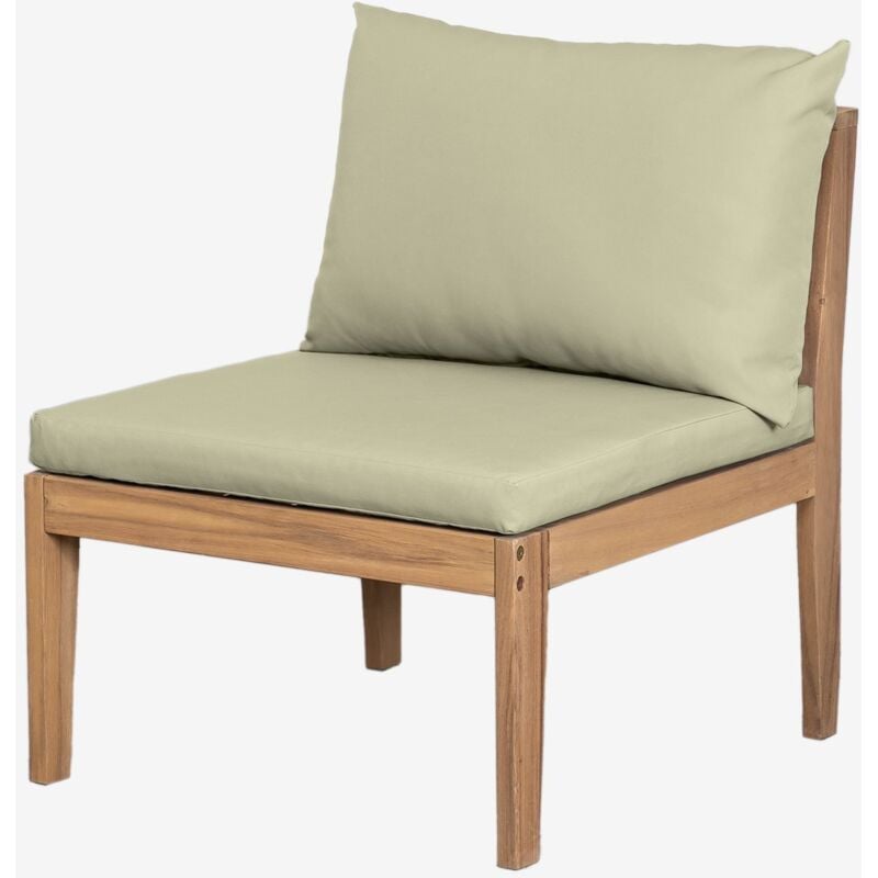 Module central pour canapé de jardin modulable Filips en bois d'acacia Sklum Vert Kaki