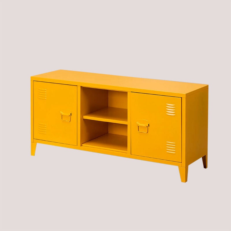 

Mueble TV con Estante en Metal Pohpli Amarillo Curri - Sklum