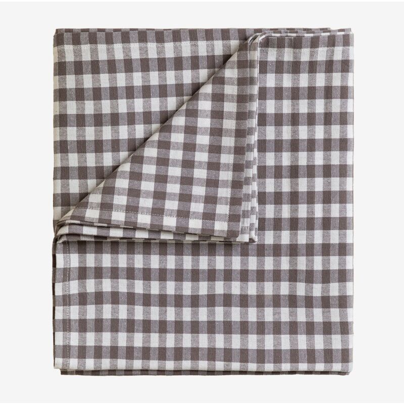 Sklum - Nappe en coton (140x240 cm) Hillary Gris Taupe