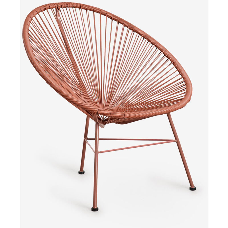 Nouveau fauteuil Acapulco en acier et osier synthétique SKLUM Rouge Tuile