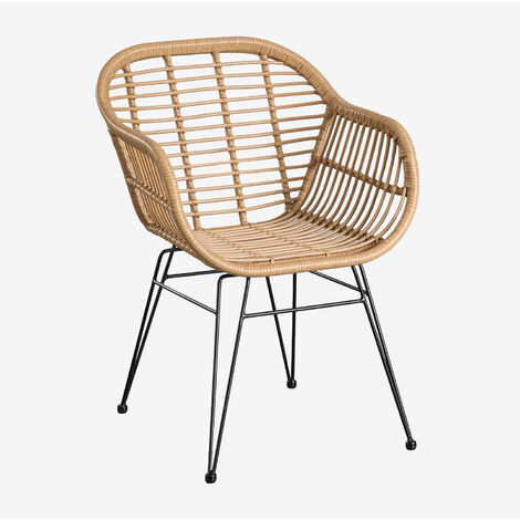 Sedia da giardino 59x57 cm in rattan con cuscino ecrù - Matra