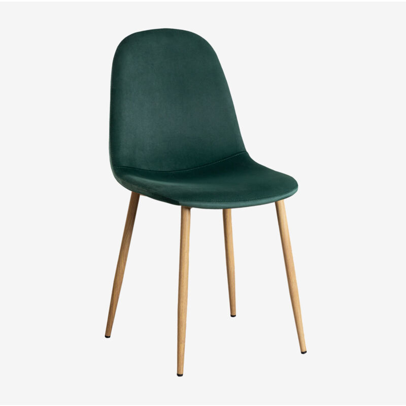 

PACK 2 Sillas en Terciopelo Glamm SKLUM - Madera Natural Verde Jungla