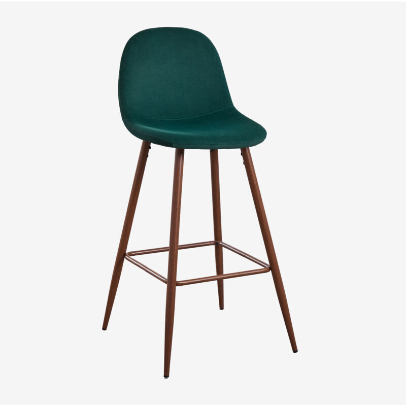 

Pack 2 Taburetes Altos en Terciopelo Glamm SKLUM - Madera Oscura Verde Jungla