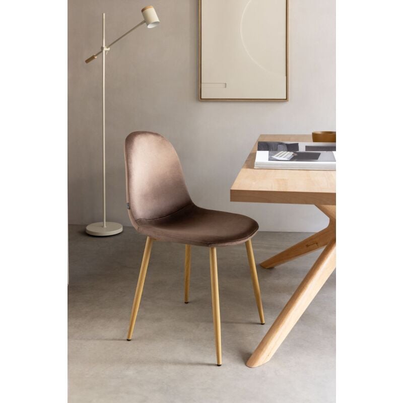 

PACK 4 Sillas en Terciopelo Glamm SKLUM - Madera Natural Miel