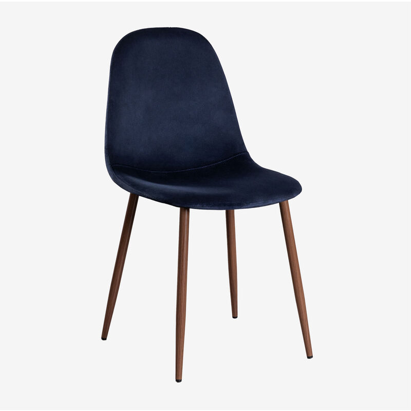 

PACK 4 Sillas en Terciopelo Glamm Madera Oscura Cobalto - Sklum