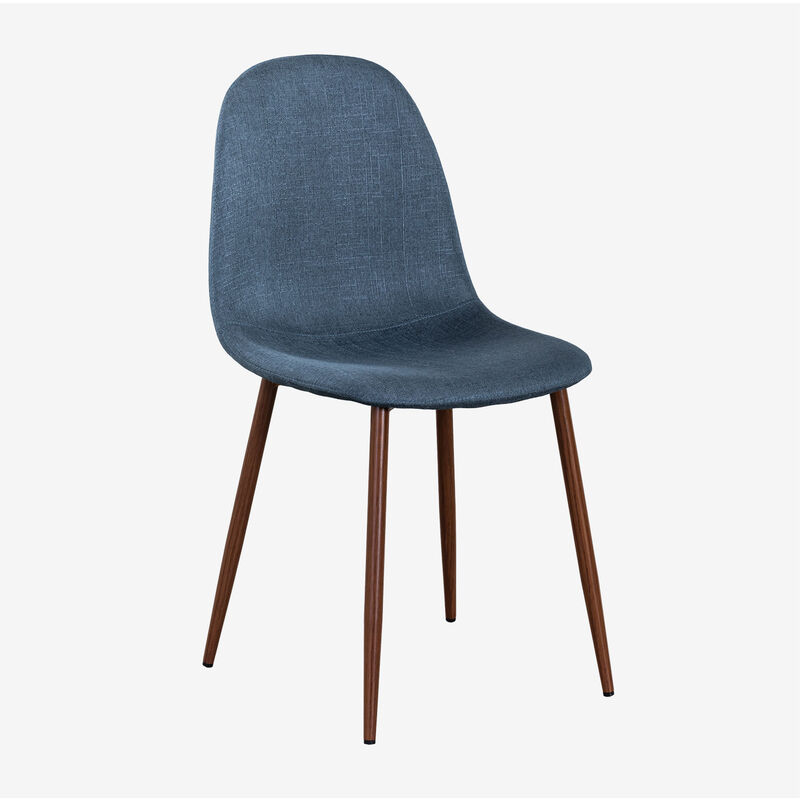 

PACK 4 Sillas Glamm Madera Oscura Azul Marino - Sklum