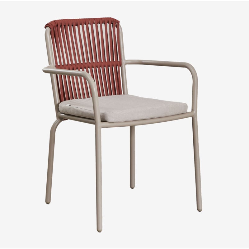 Lot de 2 chaises de jardin empilables avec accoudoirs en aluminium Alberta SKLUM Rouge Tuile