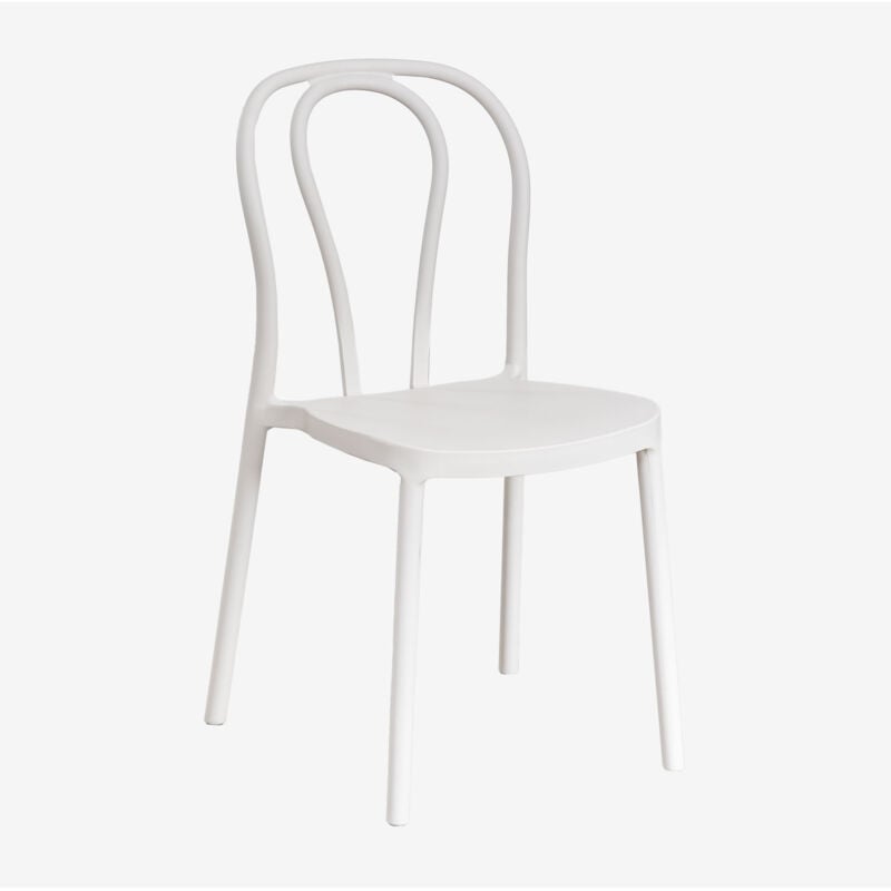 Sklum - Pack de 2 chaises de salle à manger empilables Mizzi Blanc Gardenia