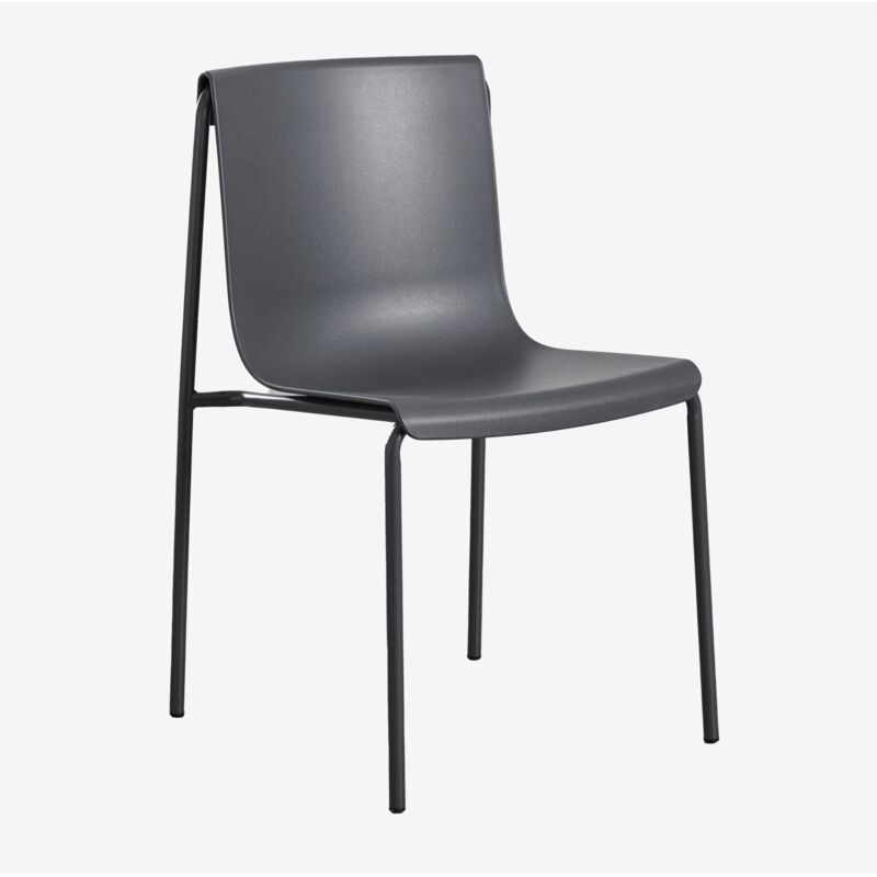 Sklum - Pack de 2 chaises de salle à manger en polypropylène Ismène Gris Mercure