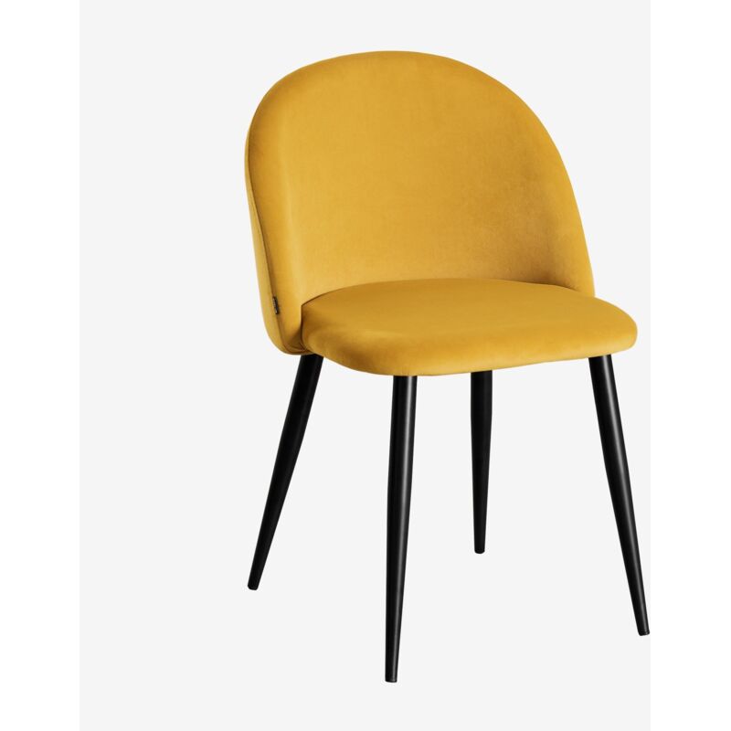 lot 2 Chaises en Velours Kana SKLUM Moutarde Noir