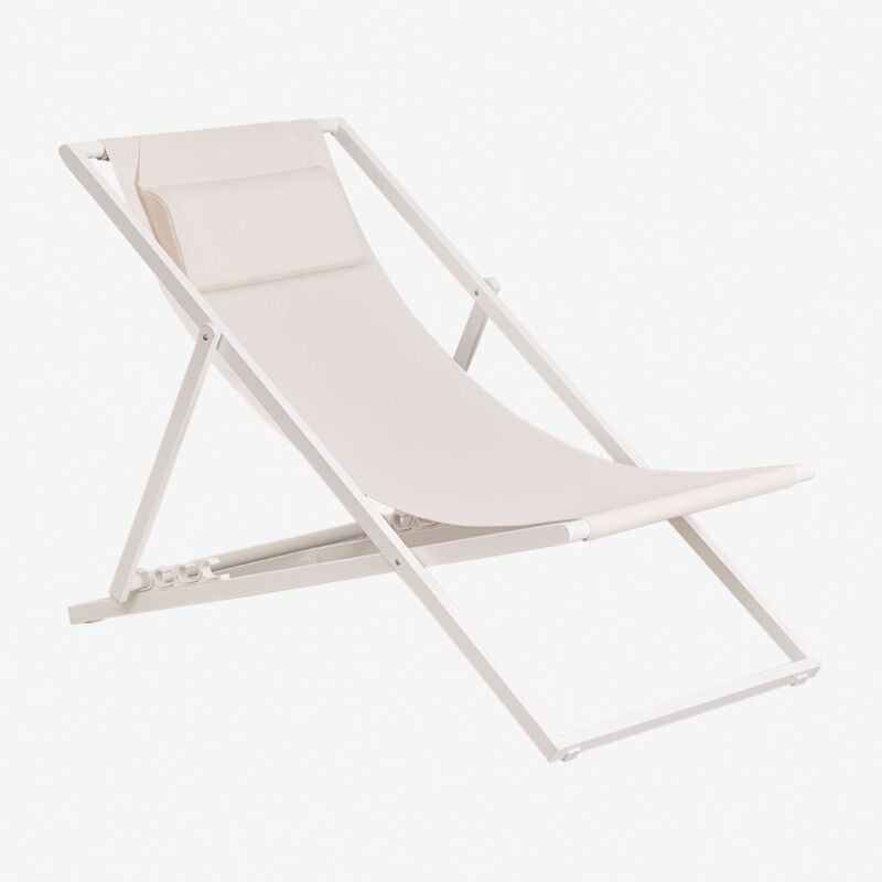 Pack de 2 hamacs pliants avec coussin en acier Jensy Sklum Blanc