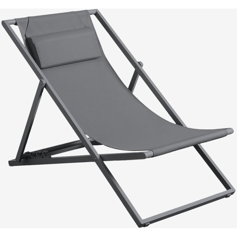 Pack de 2 hamacs pliants avec coussin en acier Jensy Sklum Gris Graphite