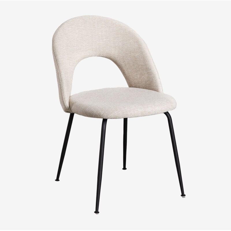 Sklum - Pack de 4 chaises de salle à manger recouvertes de tissu Glorys Noir