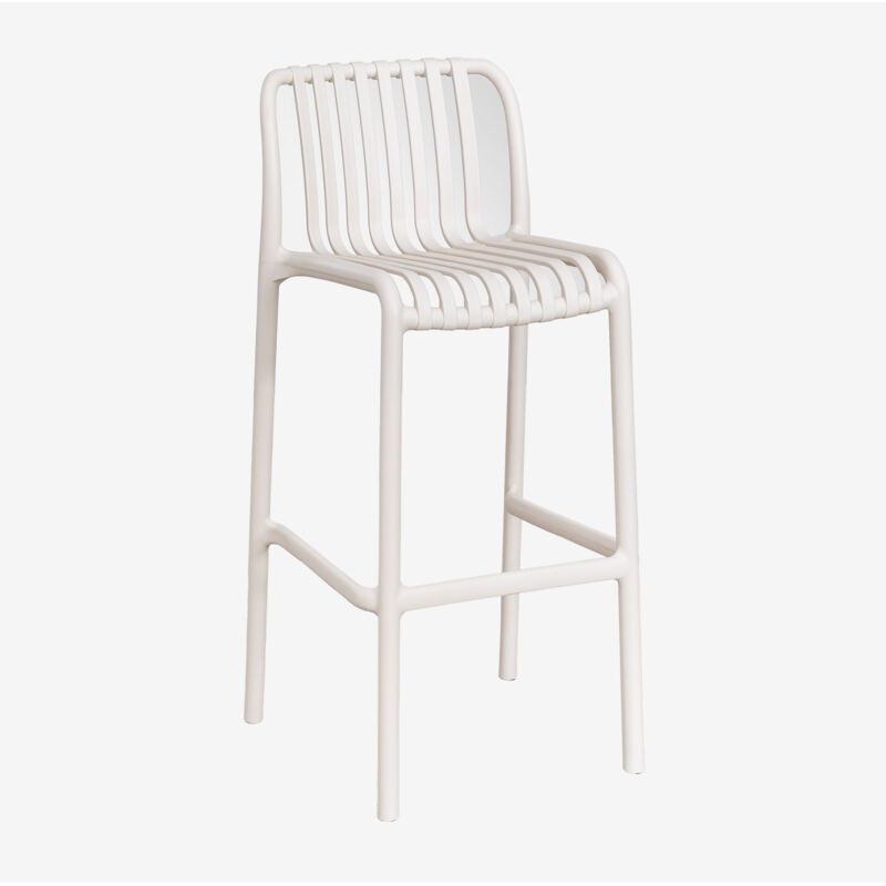 Pack de 4 tabourets de jardin hauts empilables en polypropylène Wendell Sklum Tapioca Beige ↑75 cm