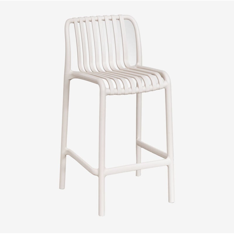 Sklum - Pack de 4 tabourets de jardin hauts empilables en polypropylène Wendell Tapioca Beige ↑65 cm