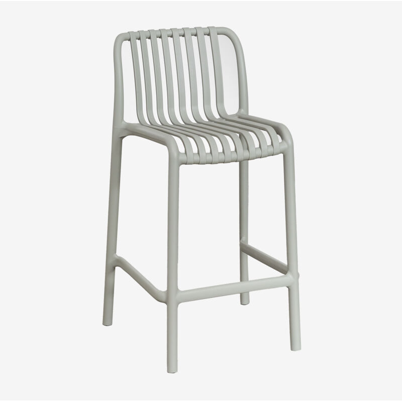 Pack de 4 tabourets de jardin hauts empilables en polypropylène Wendell Sklum Vert Kaki ↑65 cm