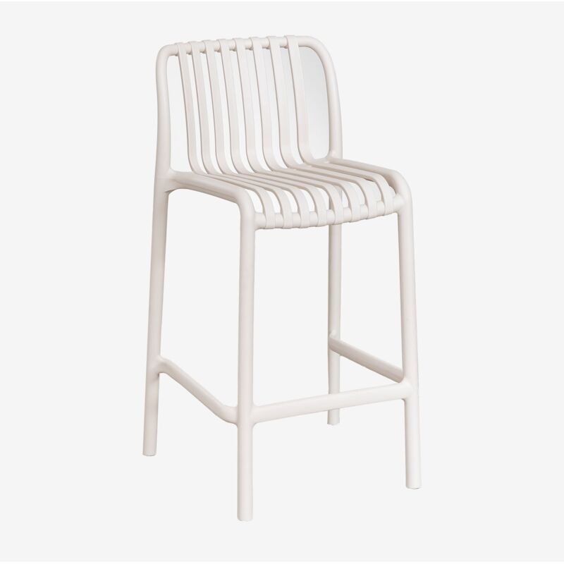 Sklum - Pack de 4 tabourets hauts empilables en polypropylène Wendell Tapioca Beige ↑65 cm