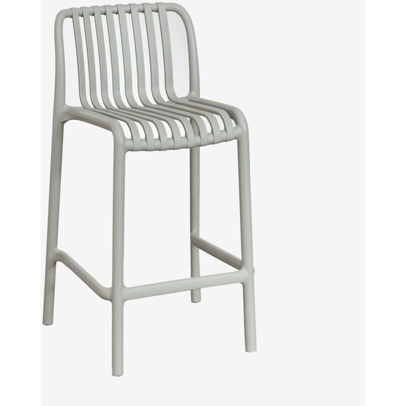 Sklum - Lot de 4 tabourets hauts empilables Wendell en polypropylène Vert Kaki ↑65 cm