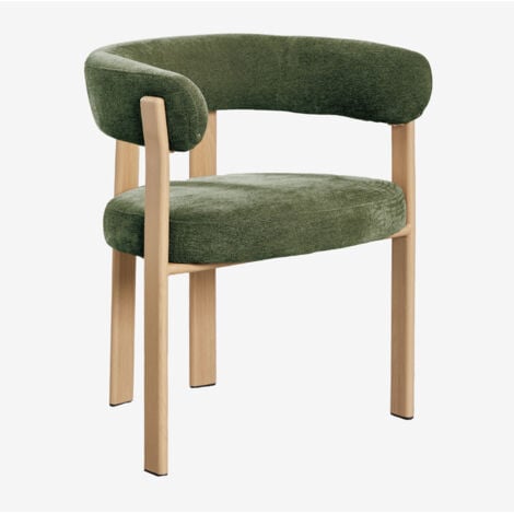 SKLUM Pack mit 2 gepolsterten Esszimmerstühlen mit Armlehnen aus Eisen Jolie Braun Natur