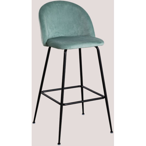 SKLUM Packung mit 2 hohen Hockern aus Kana Design-Samt  ↑75 cm       Grün Tanne  Schwarz                        